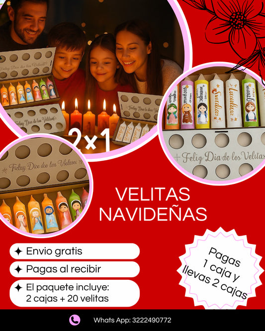 KIT DE CAJAS DE VELAS NAVIDEÑAS